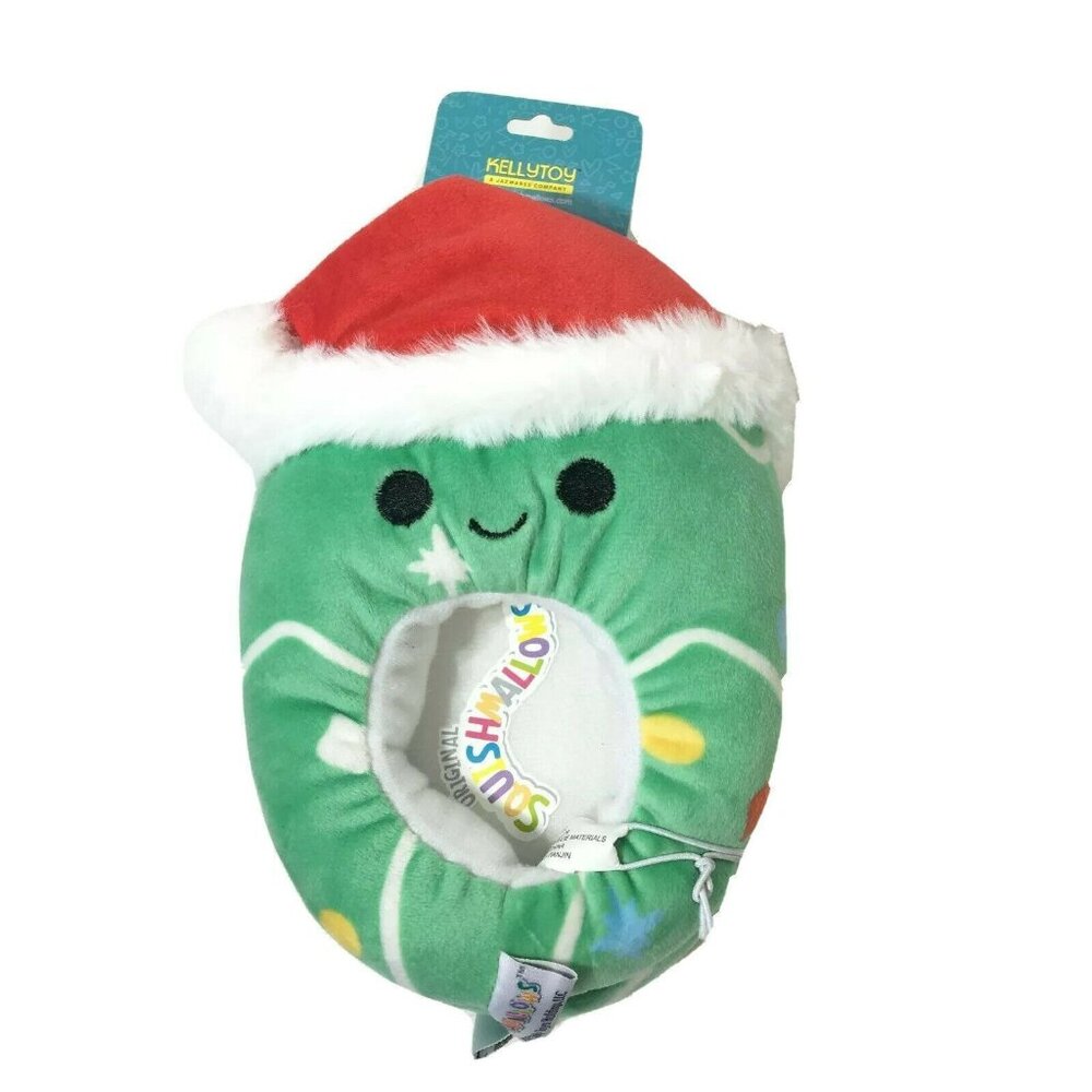 Squishmallows Kids Carol Tree Christmas Slippers Size 11-12 Green